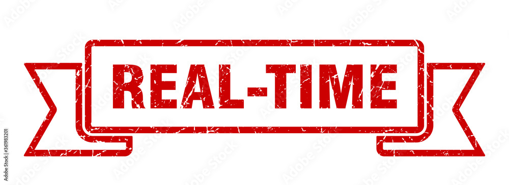 real-time ribbon. real-time grunge band sign. real-time banner