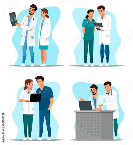 Doctor discussion and consultation medical set
