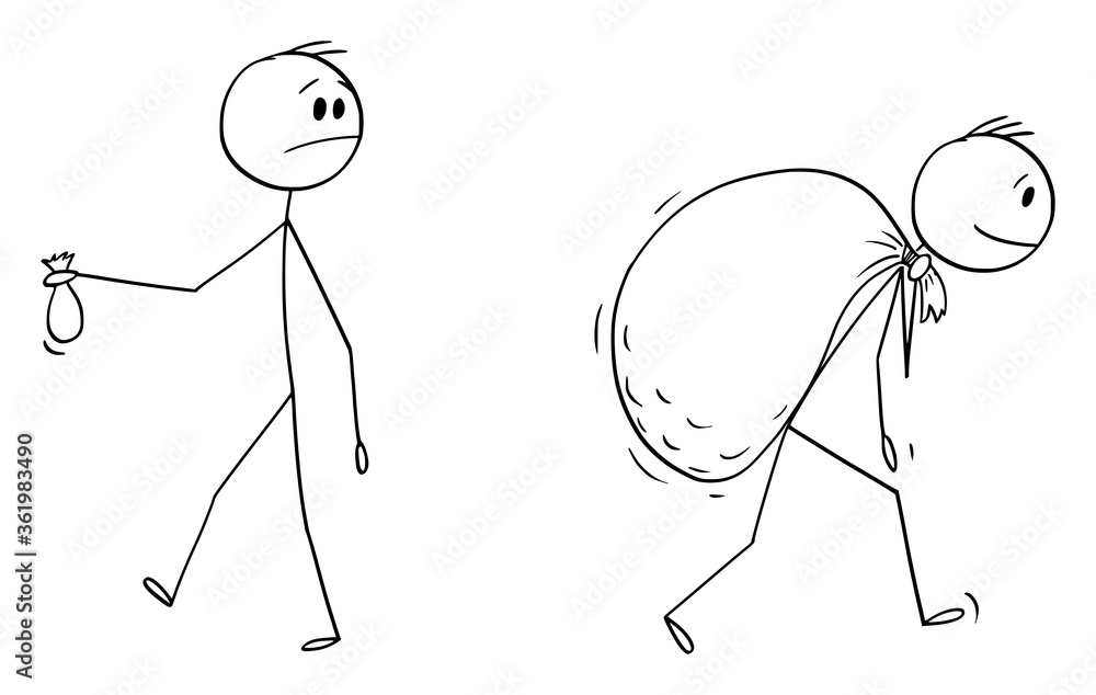 Vector cartoon stick figure drawing conceptual illustration of