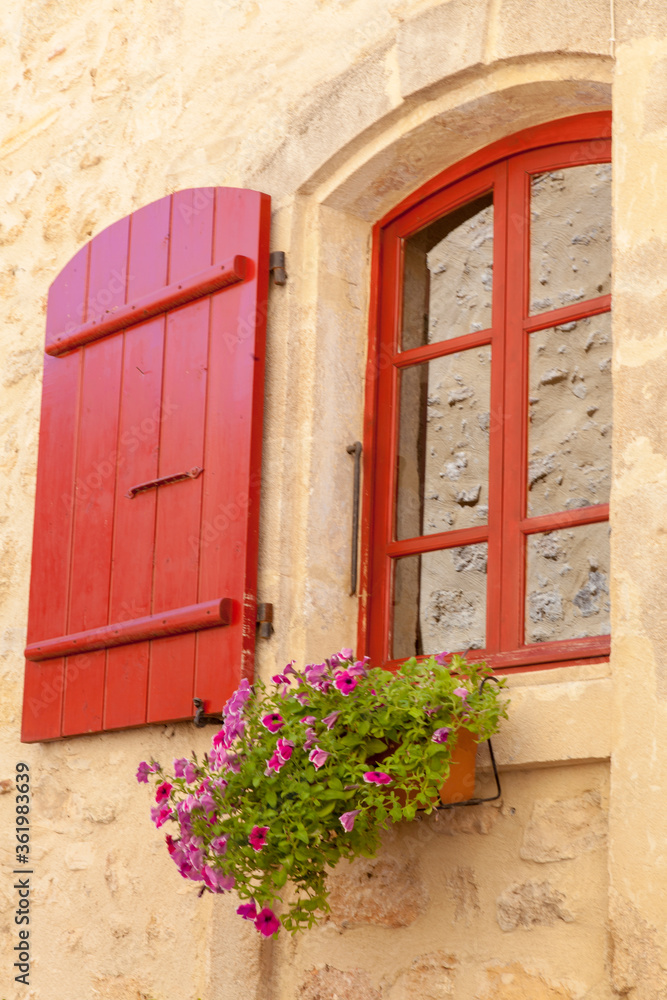 Fototapeta premium Typical French window with shutters
