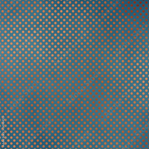 Seamless Copper Pattern on Vintage Teal Background