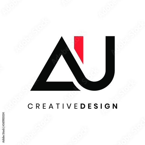 Modern letter AU logo design