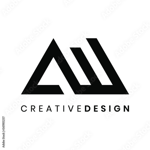 Konstfotografi Modern letter AW logo design