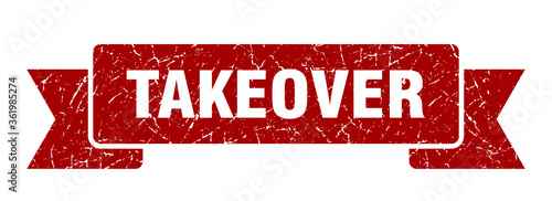 takeover ribbon. takeover grunge band sign. takeover banner