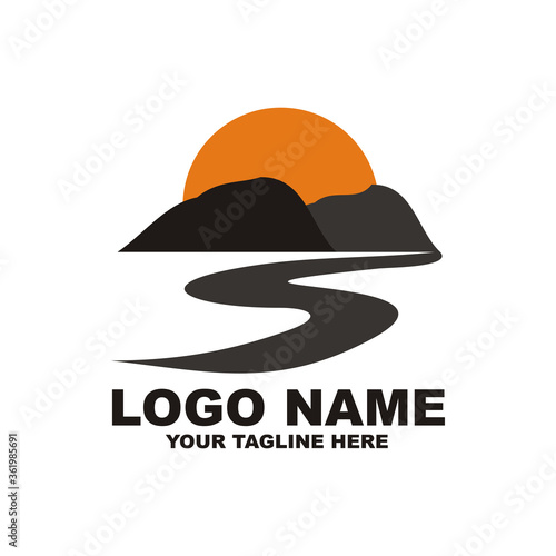 mountains vector design logo - illustration