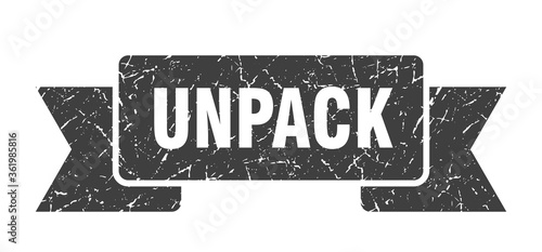 unpack ribbon. unpack grunge band sign. unpack banner