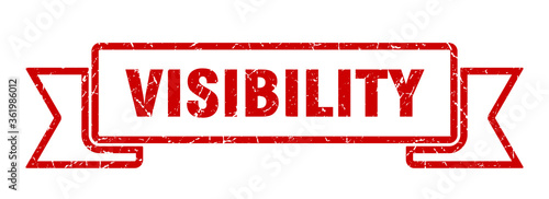 visibility ribbon. visibility grunge band sign. visibility banner
