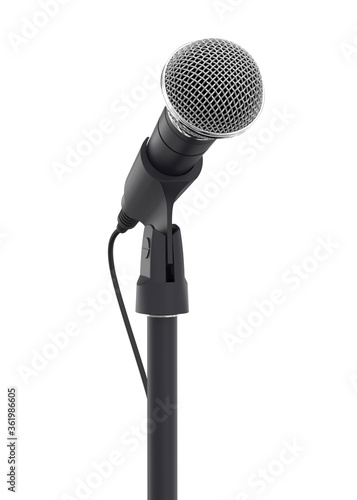 Microphone isolated on white background 3d rendering