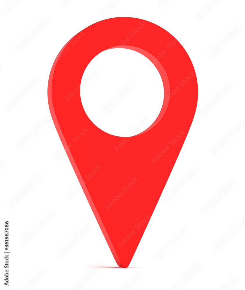 Red map pointer 3d rendering Red map pointer 3d rendering
