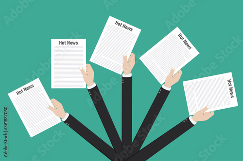Hot news concept vector background. Vector flat style illustration