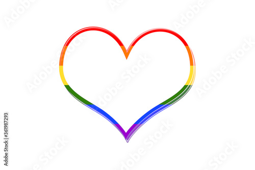 Obraz na płótnie Heart shape with LGBT colors on the white background w salonie