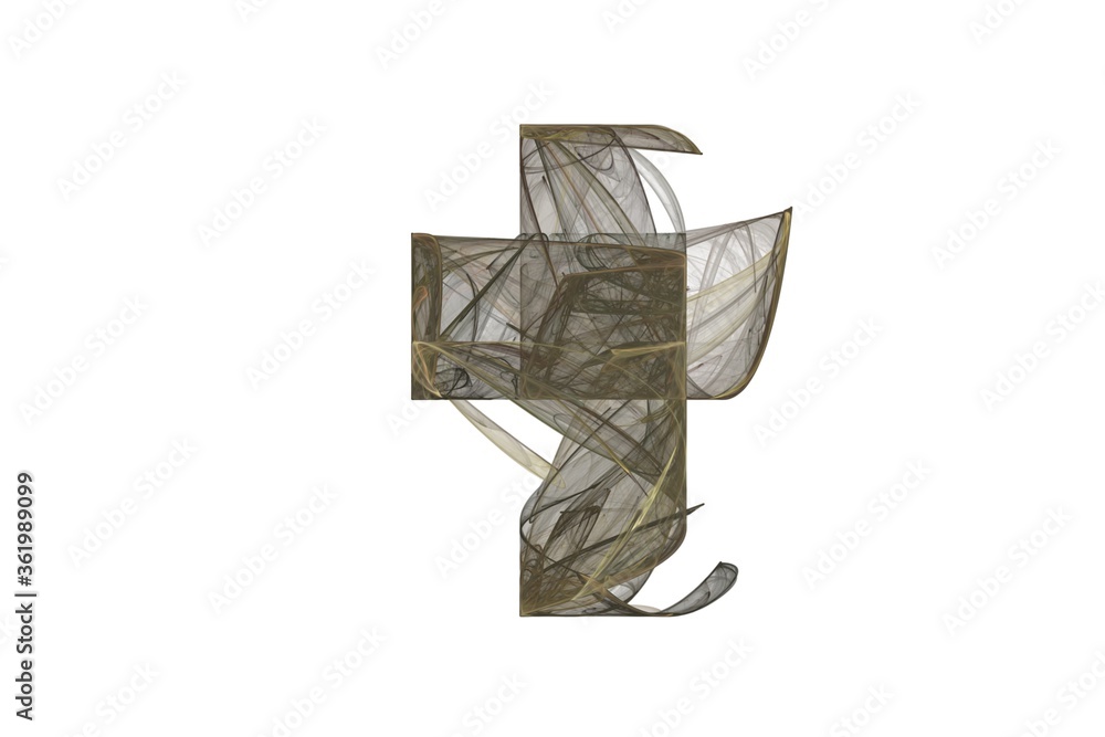 Obraz premium Abstract cross from lines and waves, background for design and decoration.
