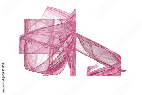 Abstract pink background with lines. 3D rendering