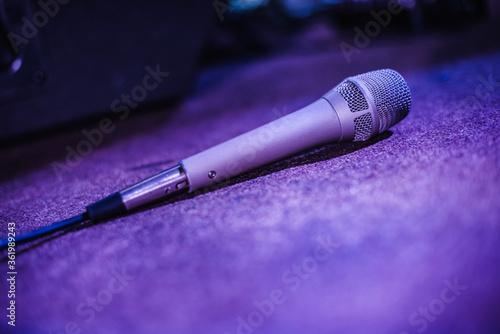 the microphone is on stage