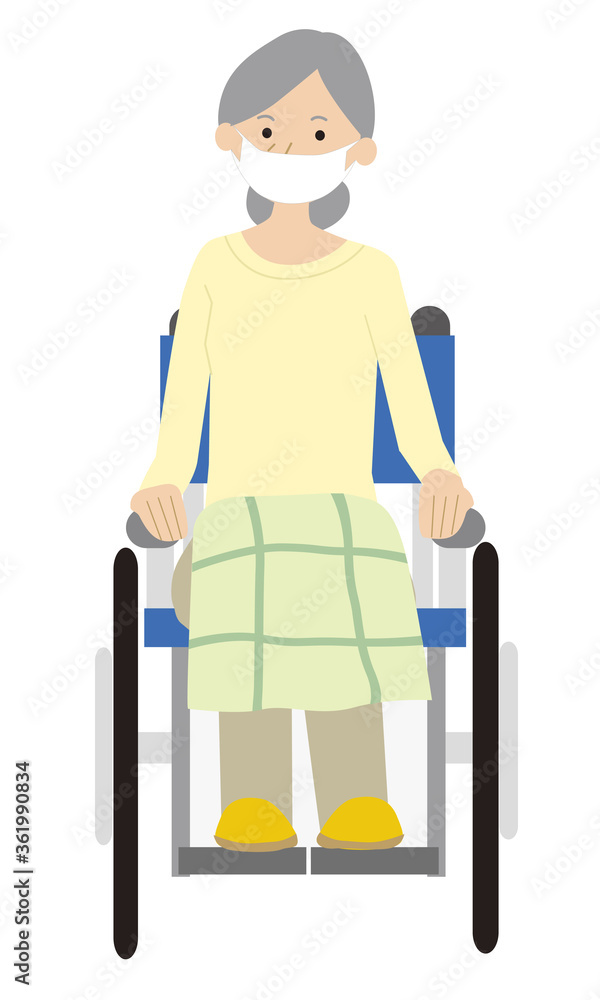 Illustration of a woman sitting in a wheelchair Illustration of a woman sitting in a wheelchair