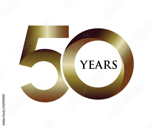 50 years Logo or Golden Jubilee Logo. the fiftieth anniversary of a significant event.
