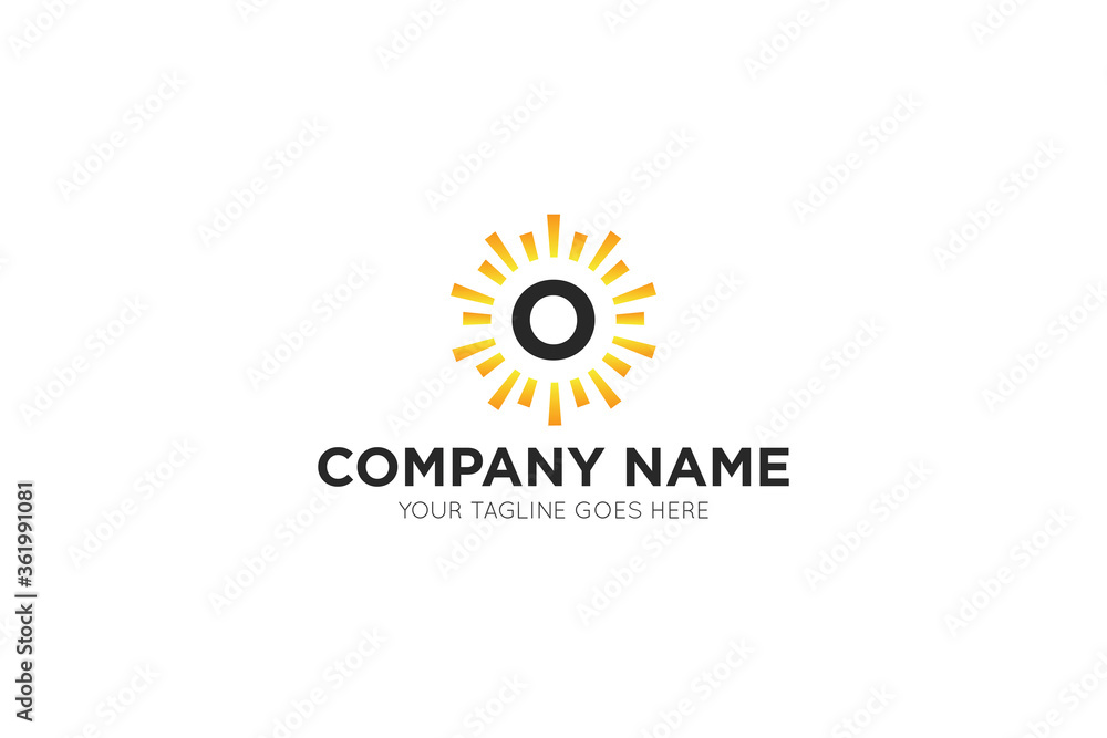 Initial letter o sun, solar logo and icon vector illustration Initial letter o sun, solar logo and icon vector illustration