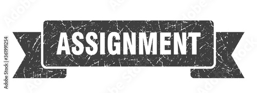 assignment ribbon. assignment grunge band sign. assignment banner