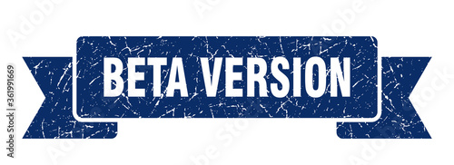 beta version ribbon. beta version grunge band sign. beta version banner