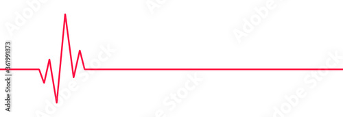 Red heartbeat line icon. on flat style on white background