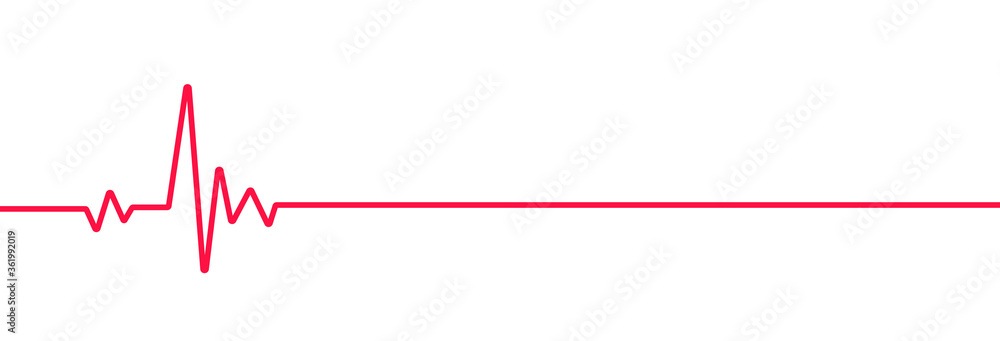 Red heartbeat line icon. on flat style on white background Stock Vector ...