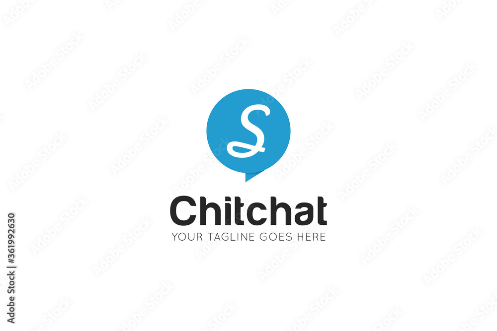 Initial letter s chat, message logo and icon vector illustration