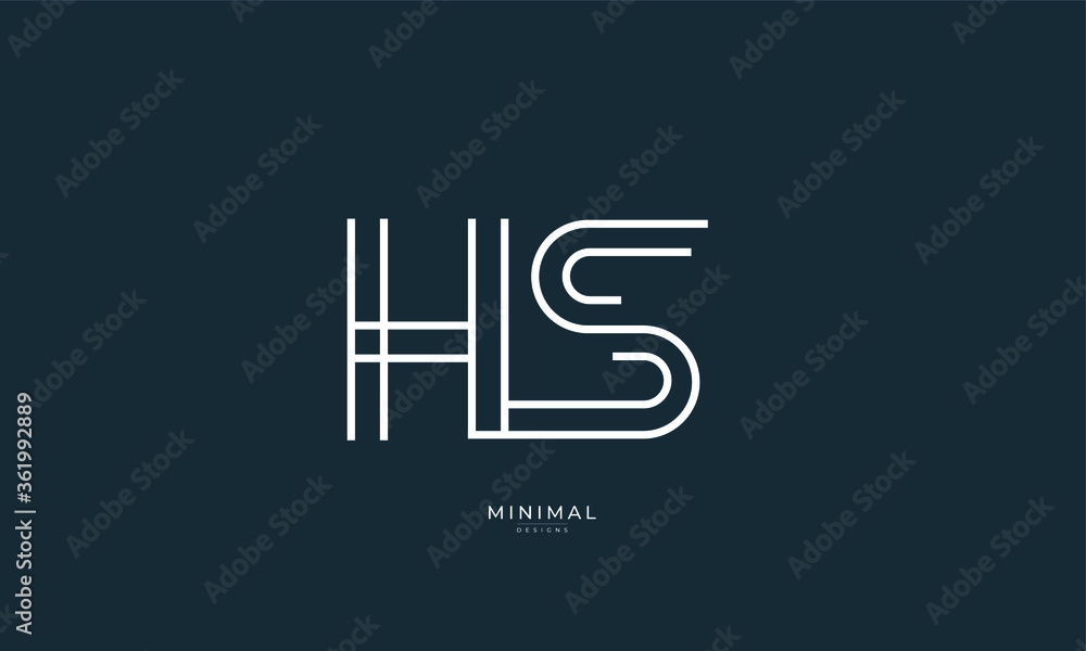 Alphabet letter icon logo HS Alphabet letter icon logo HS