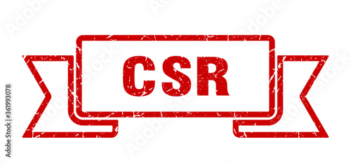 csr ribbon. csr grunge band sign. csr banner