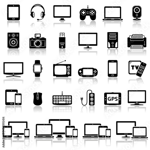 Set of Modern Digital Devices Icons