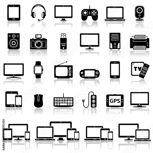 Set of Modern Digital Devices Icons photo
