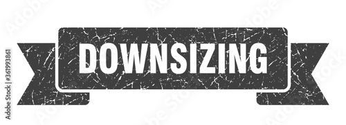 downsizing ribbon. downsizing grunge band sign. downsizing banner