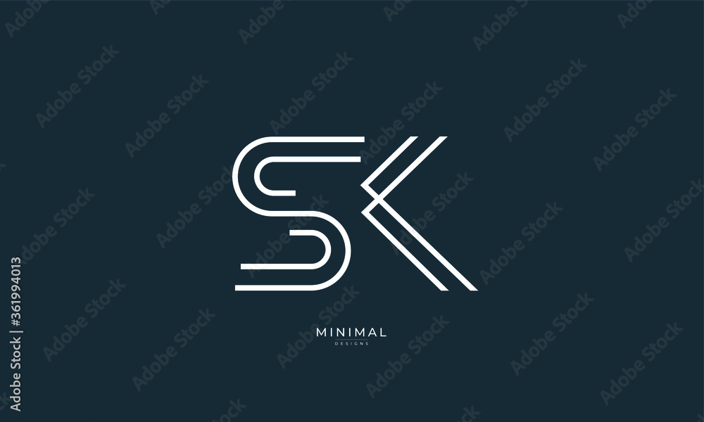 Alphabet letter icon logo SK Alphabet letter icon logo SK