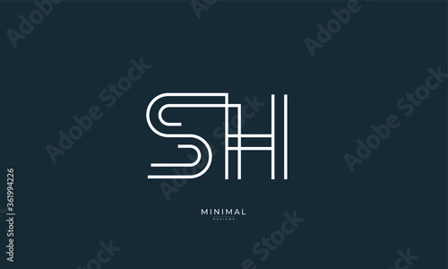 Alphabet letter icon logo SH