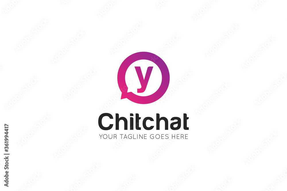 Initial letter y chat, message logo and icon vector illustration