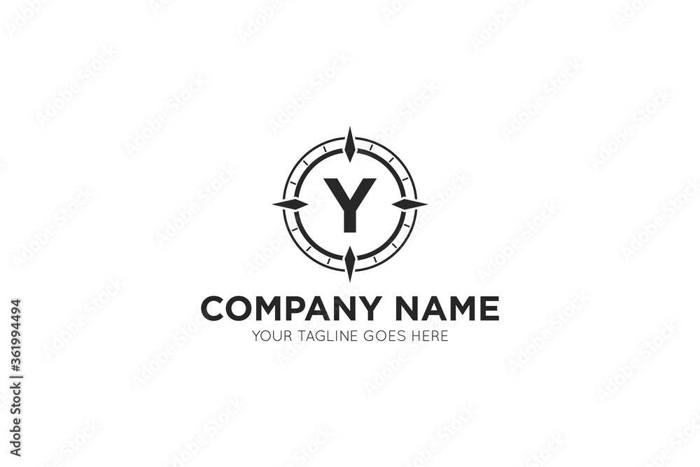 Initial letter y compass, travel logo and icon vector illustration Initial letter y compass, travel logo and icon vector illustration