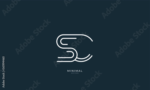 Alphabet letter icon logo SC