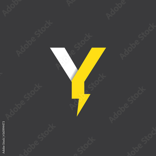Initial letter y electric, thunder, power logo and icon vector illustration