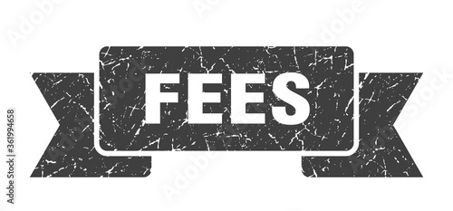 fees ribbon. fees grunge band sign. fees banner