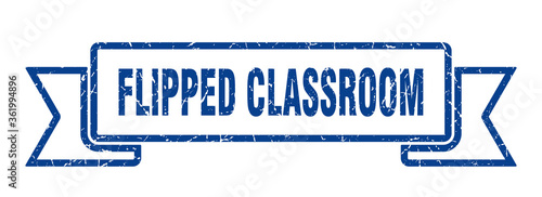flipped classroom ribbon. flipped classroom grunge band sign. flipped classroom banner