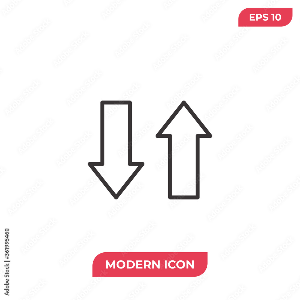 Up Down icon vector. Thin sign Up Down icon vector. Thin sign