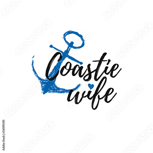 Coastie wife template vector design