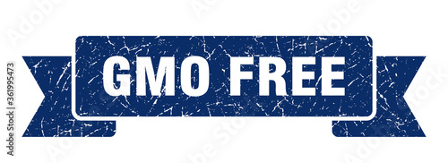 gmo free ribbon. gmo free grunge band sign. gmo free banner