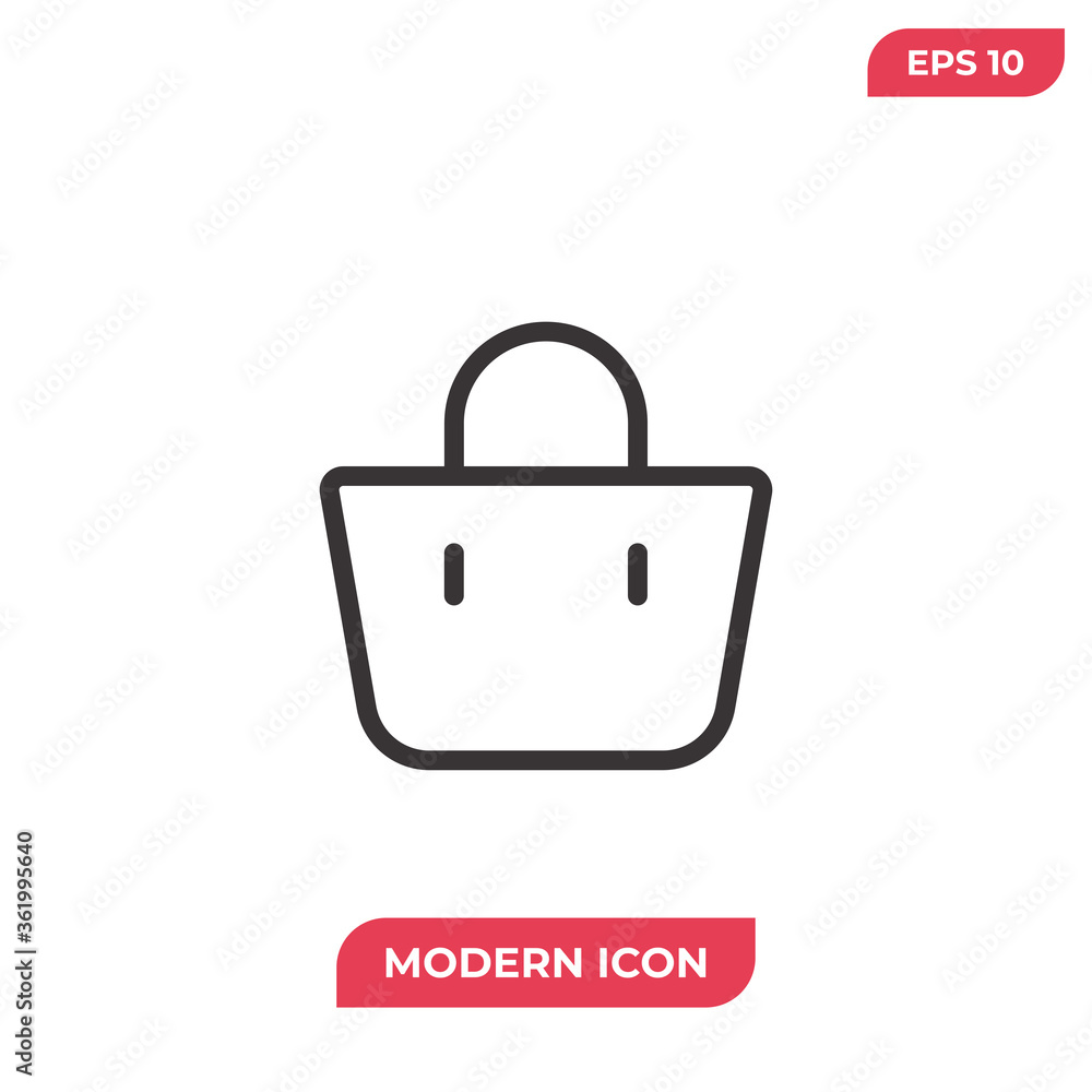 Shopping bag icon vector. Package sign Shopping bag icon vector. Package sign