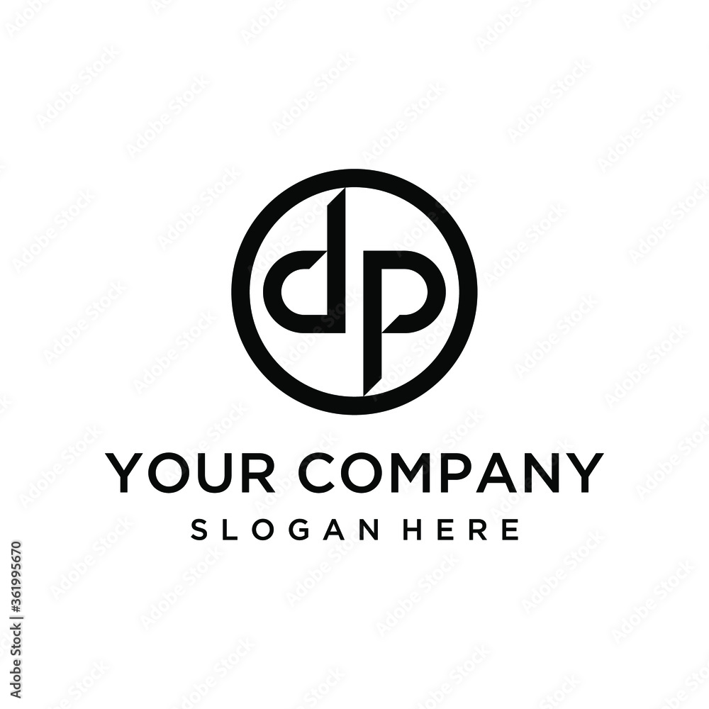 Simple modern letter dp logo design Simple modern letter dp logo design