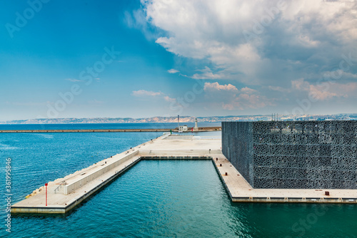 Fototapeta Naklejka Na Ścianę i Meble -  Seafront of Marseille and Mucem.