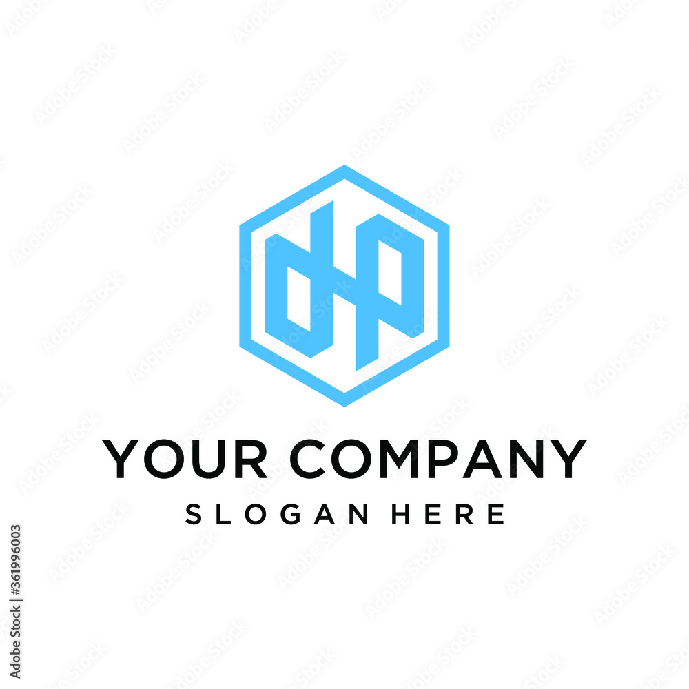 Geometric letter dp logo design Geometric letter dp logo design