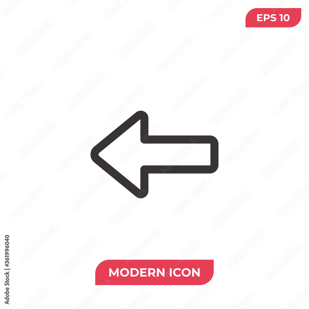 Left arrow icon vector. Arrow sign Left arrow icon vector. Arrow sign