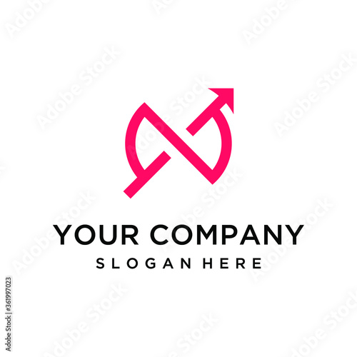 Free Download Infinity letter N with arrow logo design - GFXLoad