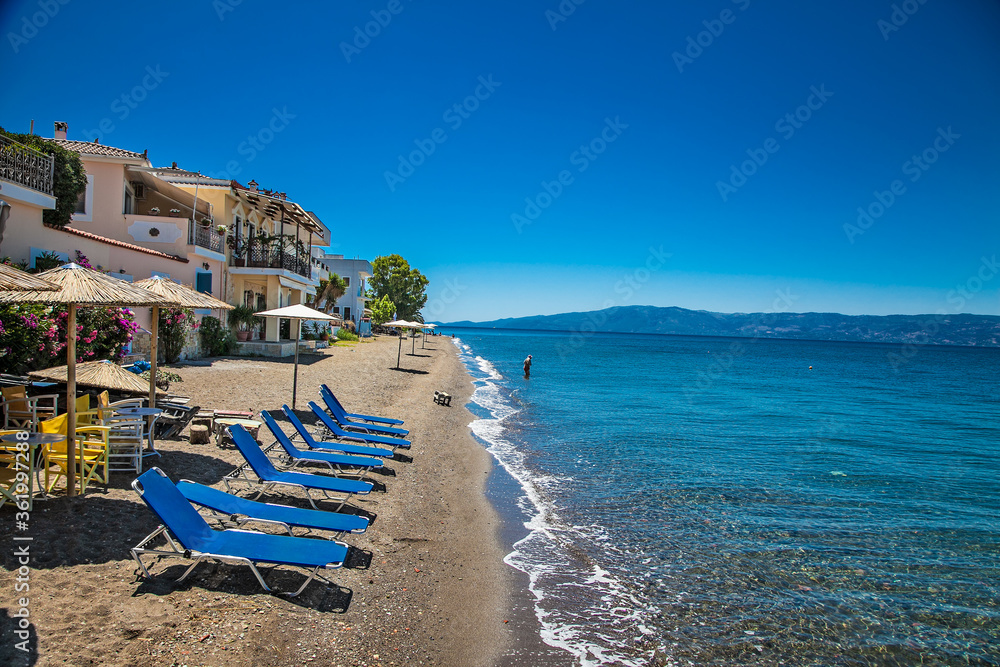 Beautiful Amarynthos beach at Evia , Greece.