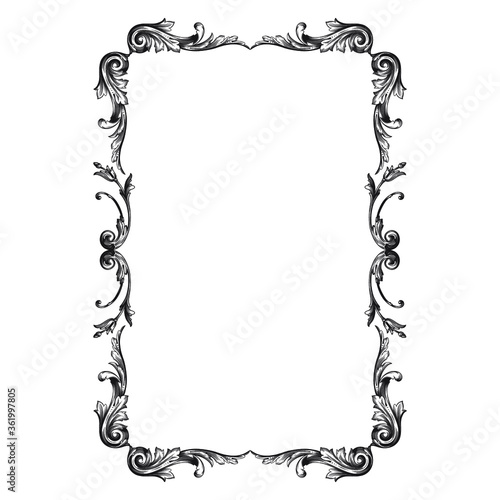 Classical baroque vector of vintage element for design. Decorative design element filigree calligraphy vector. You can use for wedding decoration of greeting card and laser cutting.